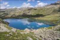 05100 - Névache.  Lac Rond, en amont du lac Long, altitude 2446m. : 05,Névache,Lac,rond