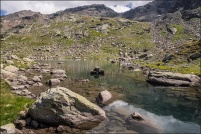 05100 - Névache.  Lac des Muandes. altitude 2580m. : 05,Névache,Lac,Muandes