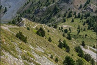 05600-Ceillac.  Le col Fromage vu depuis le Poste Optique des Chambrettes. : 05,col,Fromage,paysage,Ceillac