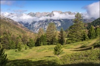 05600-Ceillac.  Paysage vu du sentier montant au col de Bramousse. : 05,col,Bramousse,paysage,Ceillac