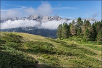 05600-Ceillac.  Paysage vu du sentier montant au col de Bramousse. : 05,col,Bramousse,paysage,Ceillac