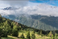 05600-Ceillac.  Paysage vu du sentier montant au col de Bramousse. : 05,col,Bramousse,paysage,Ceillac