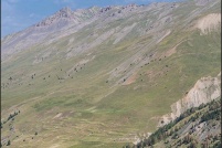 05600-Ceillac.  Le sentier montant au col de Clausis. : 05,col,Clausis,paysage,Ceillac