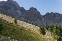 05600 - Ceillac.  Point de vue depuis le sentier conduisant au col Girardin. : 05,Girardin,Sainte,Anne,paysage
