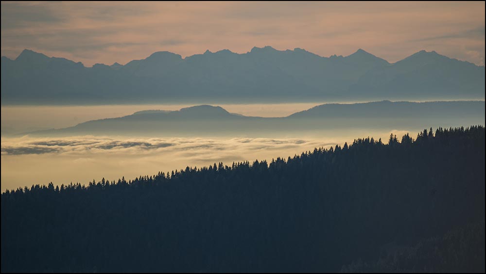 Les Alpes vues du Sommet du Hohneck.
