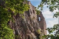 68150 - Ribeauvillé.  Ruine du château du Girsberg. : 68,Ribeauvillé,château,Guirsberg
