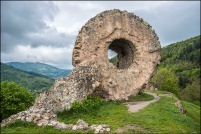 68800 - Thann.  Ruine du château d'Engelbourg « l'Œil de la Sorcière ». : 68,Thann,château,Engelbourg,Œil de la Sorcière