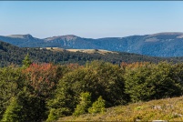 Paysage d'automne vu du Klinzkopf. : Alsace