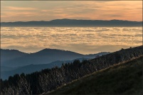 Mer de brouillard sur l'Alsace.  Photo prise depuis le Hohneck. : 68,Mer,Brouillard,vallée,Munster
