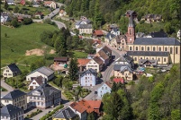 68650-Le Bonhomme.  Le village vu du château. : 68,haut-rhin,Le Bonhomme,village,château
